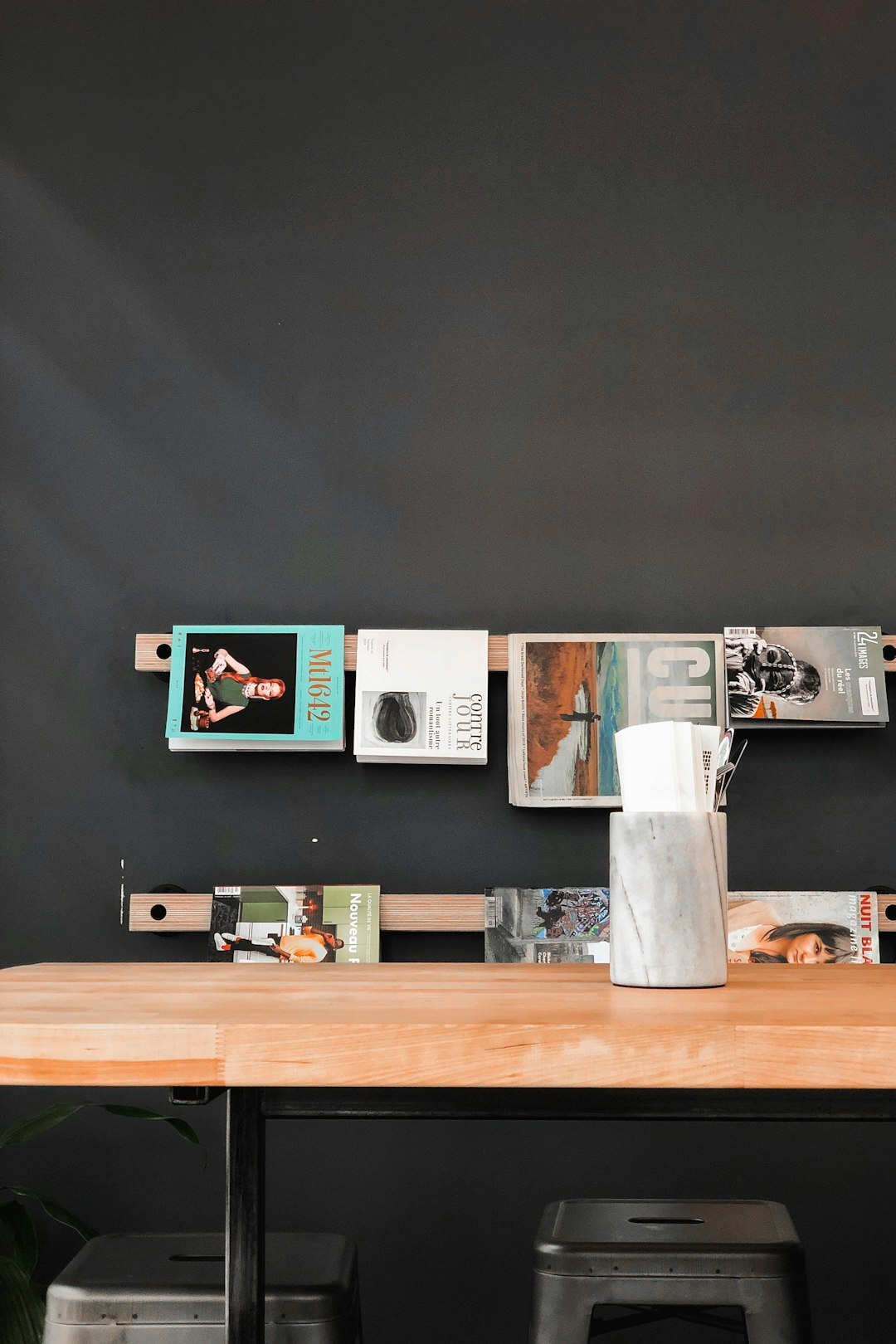 Bright creative agency office with design boards on the wall